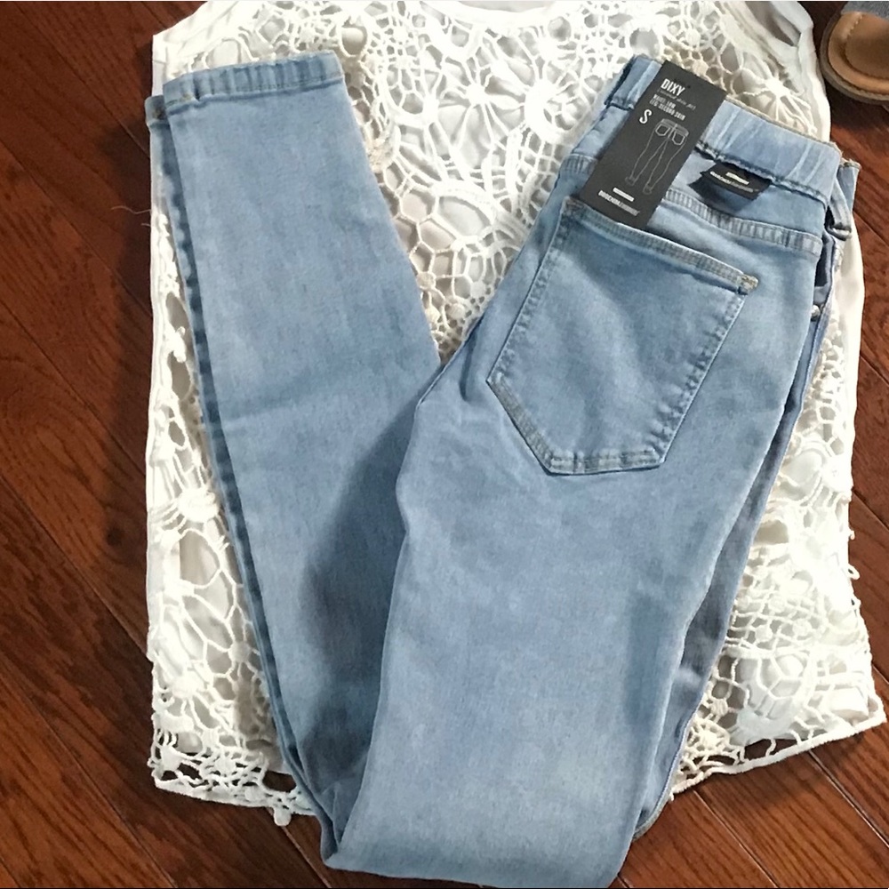 Dr. Denim light blue distressed low rise jeans
